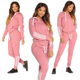 2023 Spring Autumn Women Sweatshirt Set Solid Color Casual Zipper Hoodies Daily Gym Jogging 2 Pieces Set  New Woman Pant Sets