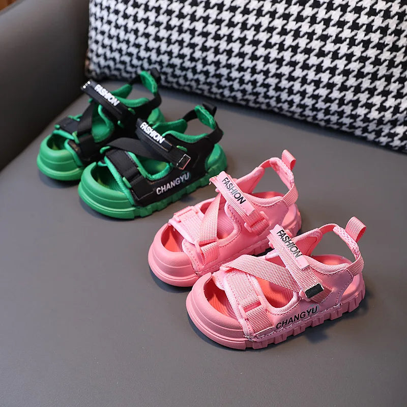 2023 Summer New Fashion Children's Sandals 1-6 Years Old 3 Boys Baotou Beach Shoes Girls Trendy Shoes