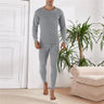 2023 Winter Men Thermal Underwear Sets Long Shirt Long Pants Plus Velvet Pajamas Set Casual Solid Color Thickened Clothing