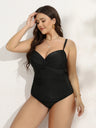 2023 Women New Swimsuit One Piece Swimwear  Plus Size Push Up  Large Big Solid Black Swimming Suits Beachwear Bathing Suits