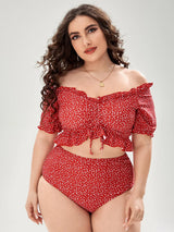 2023 Women Push Up Bikinis Set Swimwear Plus Size High Waist Swimsuit Larges Big Plussize Swimming Suits Bathing Beachwear New