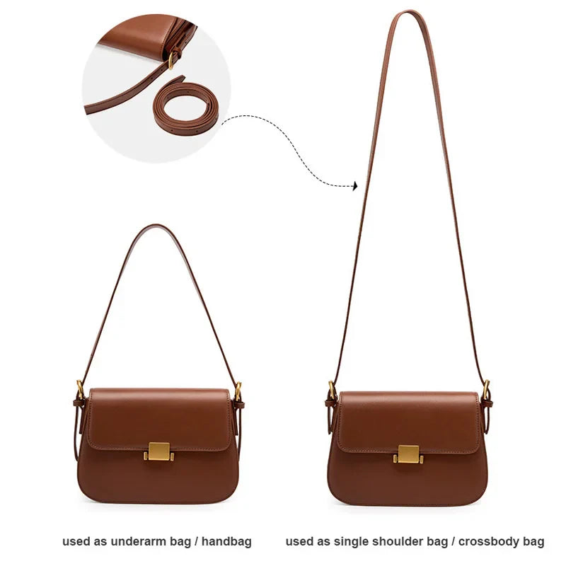 2023 Women Saddle Bag Female Small Wedding Flap Underarm Shoulder Bag Lady Retro Split Leather Square Box Messenger Tote Handbag