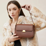 2023 Women Saddle Bag Female Small Wedding Flap Underarm Shoulder Bag Lady Retro Split Leather Square Box Messenger Tote Handbag