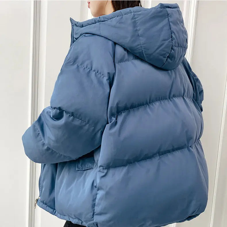 2023 Women Short Jacket Winter Thick Hooded Cotton Padded Coats Female Korean Loose Puffer Parkas Ladies Oversize Outwear