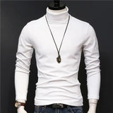 2023 new Winter Warm Half High Collar Fashion Thermal Underwear Men Mock Neck Basic T-shirt Blouse Pullover Long Sleeve Top