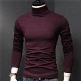 2023 new Winter Warm Half High Collar Fashion Thermal Underwear Men Mock Neck Basic T-shirt Blouse Pullover Long Sleeve Top