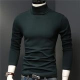 2023 new Winter Warm Half High Collar Fashion Thermal Underwear Men Mock Neck Basic T-shirt Blouse Pullover Long Sleeve Top