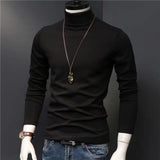 2023 new Winter Warm Half High Collar Fashion Thermal Underwear Men Mock Neck Basic T-shirt Blouse Pullover Long Sleeve Top