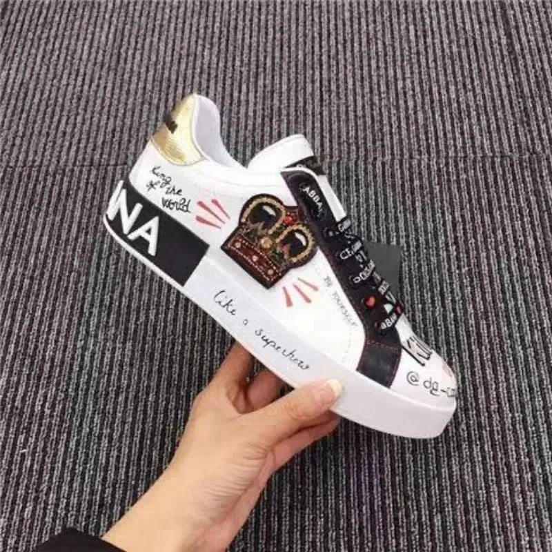 2023Men and woman Sports Shoes Elegant CDG Sports Shoes Perfect Calfskin Napa Portofino Sneakers White Black Leather Leisure