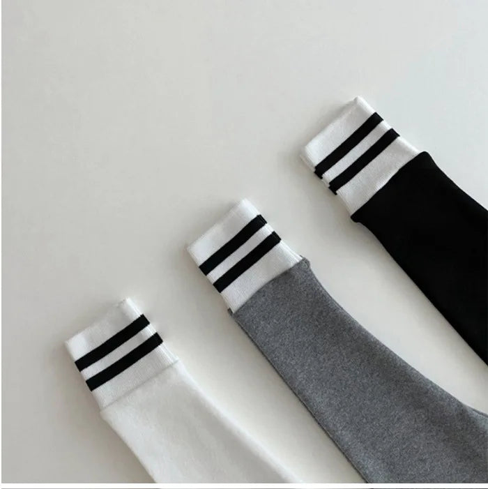 2024 Autumn New Baby Girl Cotton Leggings Baby Boy Casual Pants Infant Kids Striped Closure Pants Newborn Bottoming Pants 0-24M