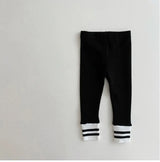 2024 Autumn New Baby Girl Cotton Leggings Baby Boy Casual Pants Infant Kids Striped Closure Pants Newborn Bottoming Pants 0-24M