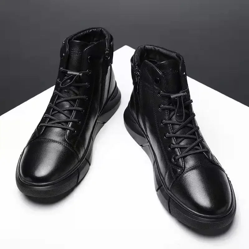 2024 Autumn New High Top Work Shoes for Men Platform Ankle Boots Fashion Quality  Boots Outdoor Booties Zapatos De Hombre