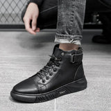 2024 Autumn New High Top Work Shoes for Men Platform Ankle Boots Fashion Quality  Boots Outdoor Booties Zapatos De Hombre