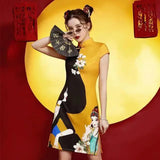 2024 GuoChao Modern Chinese  Dress for Girls Cheongsam A-line Dress Women Qipao Traditional Chinese Improved Cheongsam Dress