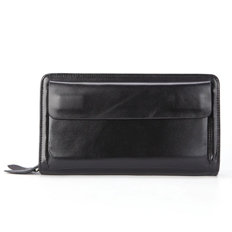 2024 Leather Large Men Clutch Wallets Name Customized Men Purse 100% Genuine Leather Long Leather Male Wallet