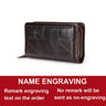 2024 Leather Large Men Clutch Wallets Name Customized Men Purse 100% Genuine Leather Long Leather Male Wallet