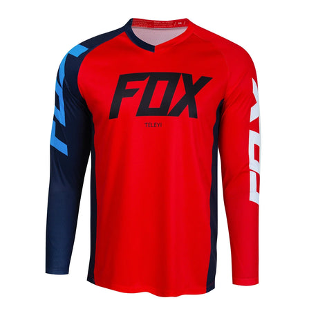 2024 Men's Downhill Jersey Fox teleyi Mountain Bike Mtb Shirts Offroad Dh Motorcycle Motocross Sportwear Bicycle Racing Cycling