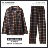 2024 Men's Pajama Sets Simple Sleepwear Long Sleeve Cotton Top Pant Leisure Outwear Soft Autumn Winter Loungewear Plus Size 6XL