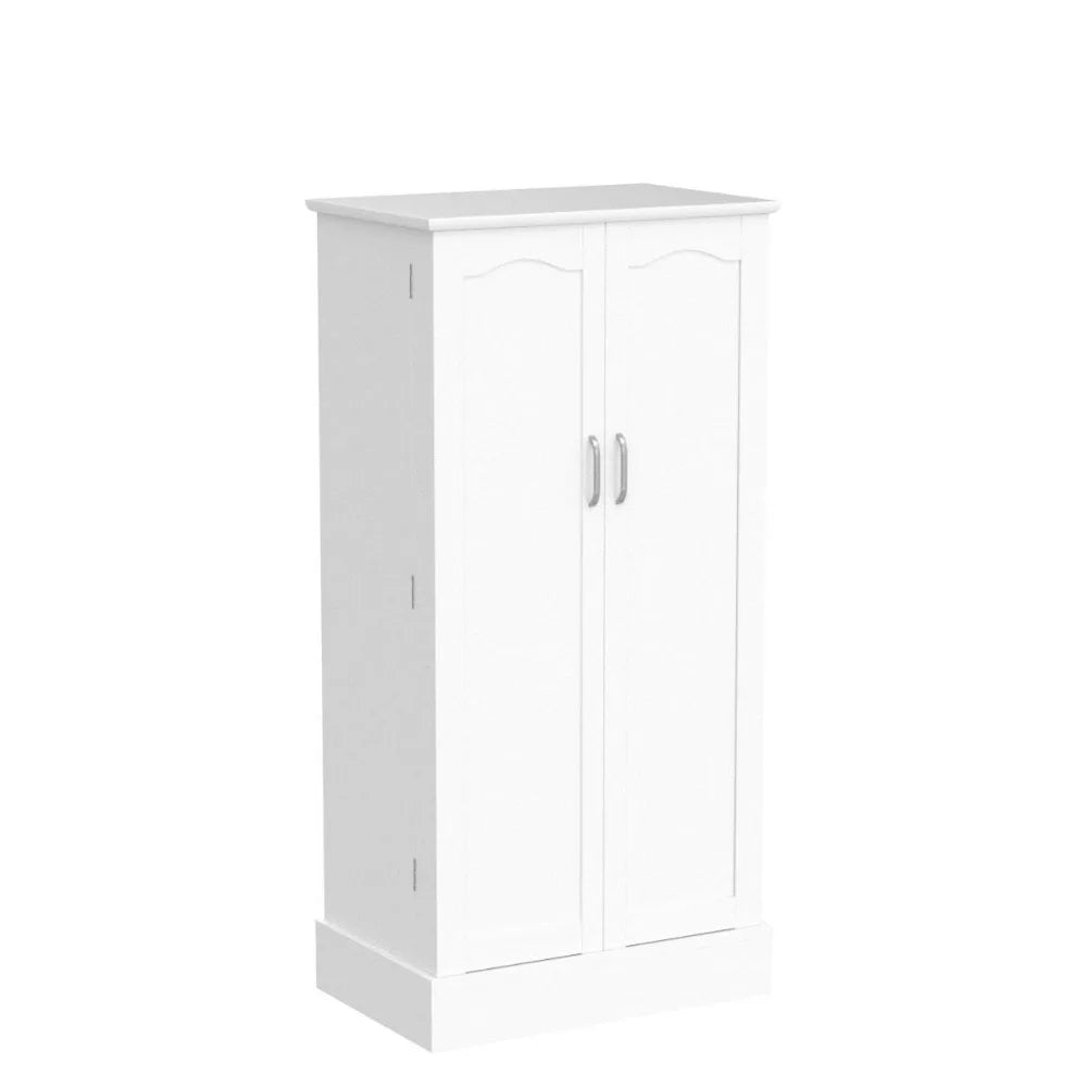 2024 New 47” Kitchen Pantry Cabinet, White Freestanding Buffet Cupboards Sideboard with Doors & Adjustable Shelves