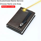 2024 New Customized Name Wallet RFID Smart Wallet Credit Card Holder Aluminium Card Hold Men Wallet Minimalist Coin Pocket Purse