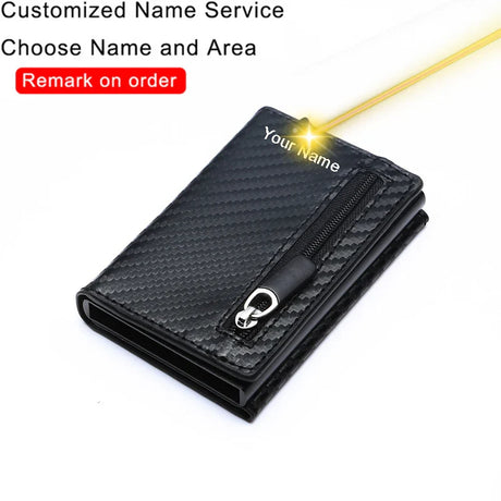 2024 New Customized Name Wallet RFID Smart Wallet Credit Card Holder Aluminium Card Hold Men Wallet Minimalist Coin Pocket Purse