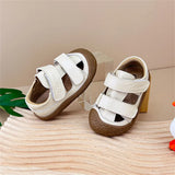 2024 New Summer Baby Shoes For Boys Leather Cut-outs Soft Sole Girls Sandals Non-slip Fashion Toddler Kids Sandals EU 15-25