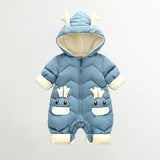 2024 New born Baby Girl clothes Winter Snowsuit Plus Velvet Thick Baby Boys Jumpsuit 0-3 Years Romper boy Overalls Toddler Coat