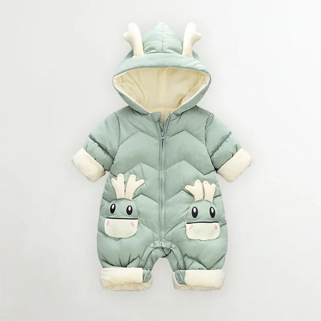 2024 New born Baby Girl clothes Winter Snowsuit Plus Velvet Thick Baby Boys Jumpsuit 0-3 Years Romper boy Overalls Toddler Coat