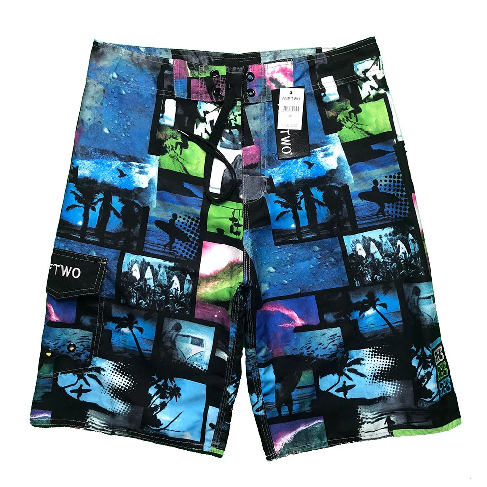 2024 New men's swimming trunks swimming board shorts beach running shorts Surfing Bermuda board shorts swimsuit beach pants leis