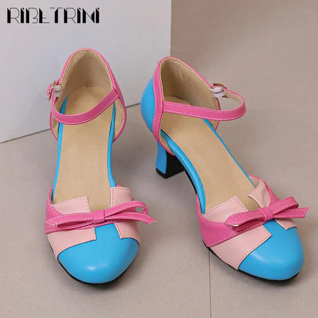 2024 Spring And Summer New Color Polished Marry Jane Pumps For Women Retro Brown Butterfly Bow Leisure And Sweet Shoes