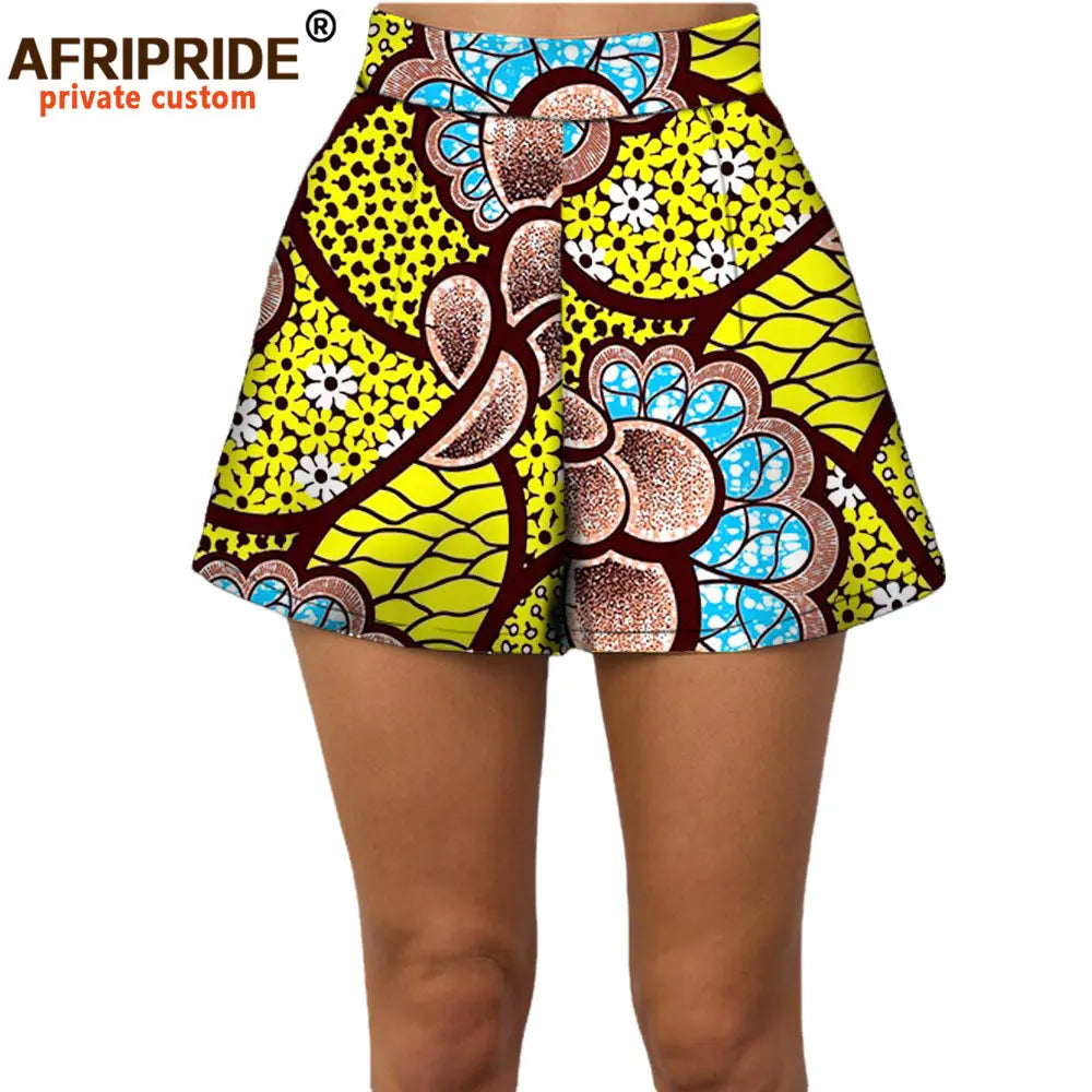 2024 Summer Women Beach Shorts Private Custom Casual Short Pants 100% Cotton Batik Print Pattern African Shorts A722108