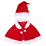 2024 Winter Red Velvet Cape Cloak Christmas Women Girl Shawl Party Costumes Dress Decoration Santa Claus Costume Fashion