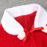 2024 Winter Red Velvet Cape Cloak Christmas Women Girl Shawl Party Costumes Dress Decoration Santa Claus Costume Fashion