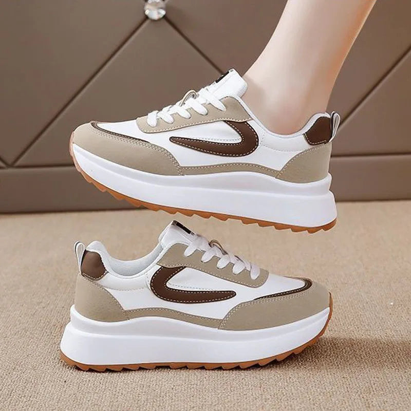 2024 Women Spring and Autumn New Korean Style All-match Casual Sports Shoes Young Student Thick Sole Sneakers Running Shoes