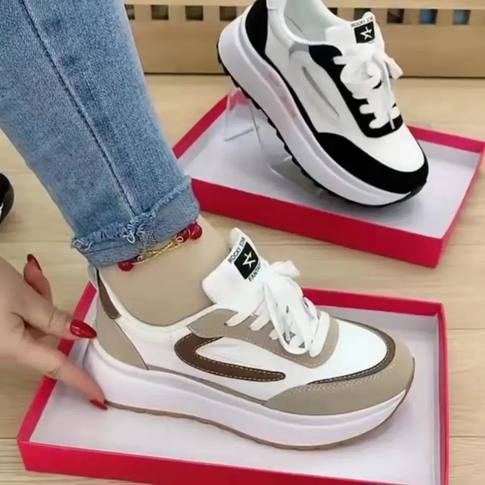 2024 Women Spring and Autumn New Korean Style All-match Casual Sports Shoes Young Student Thick Sole Sneakers Running Shoes