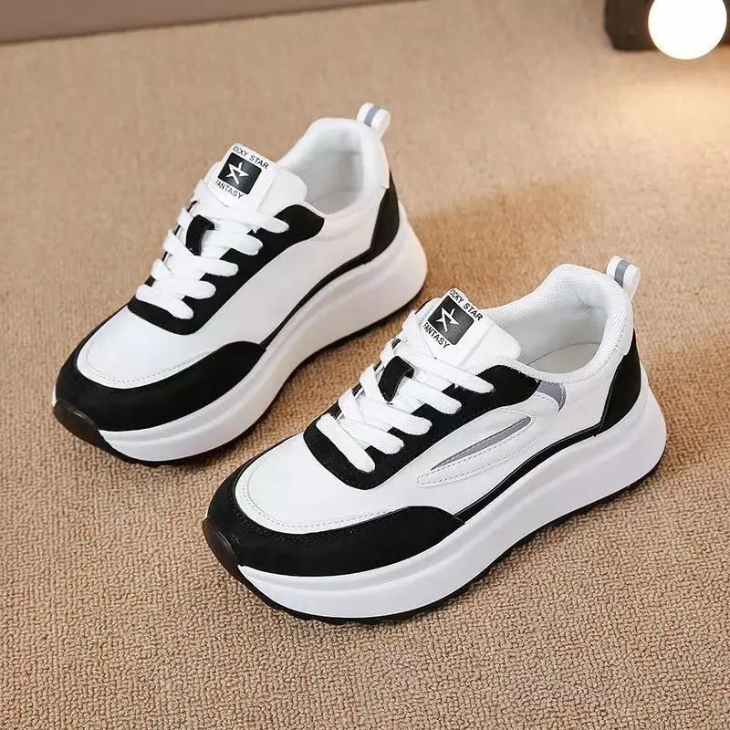 2024 Women Spring and Autumn New Korean Style All-match Casual Sports Shoes Young Student Thick Sole Sneakers Running Shoes