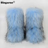 2024 Women Winter Fluffy Fur Boots Woman Furry Snow Boots Plush Warm Outdoor Footwear Girls Luxury Faux Fox Fur Platform Shoes