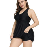 2024 Women's Swimsuit Solid Plus Size Swimdress Two Piece  Swimwear Cross Large Size Tankini Summer Beach Swimsuit Bathing Suits