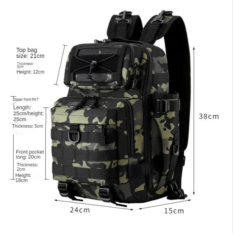 20L Fishing Backpacks Tactical Assault Bag Military Pack Sling Bag Army Molle for Outdoor Hiking Camping Hunting Backpack Chest