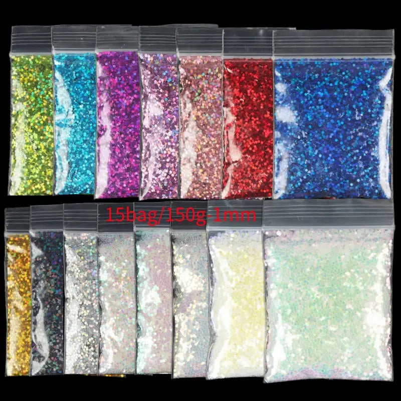 21Bag/Set 10G Holographic Powder Nail Glitter Bulk Fine Dust Decorations Accesoires for DIY Crafts Materials Nails Art Supplies