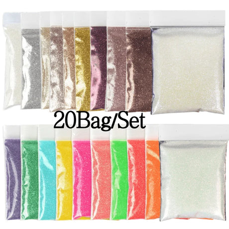 21Bag/Set 10G Holographic Powder Nail Glitter Bulk Fine Dust Decorations Accesoires for DIY Crafts Materials Nails Art Supplies