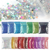 21Bag/Set 10G Holographic Powder Nail Glitter Bulk Fine Dust Decorations Accesoires for DIY Crafts Materials Nails Art Supplies