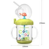 220ML Kid Water Glass Learning Cup Portable Drinking Bottle Whale Water Spray Cup Outdoor Water Cup Straw Feed Water Bottle Gift