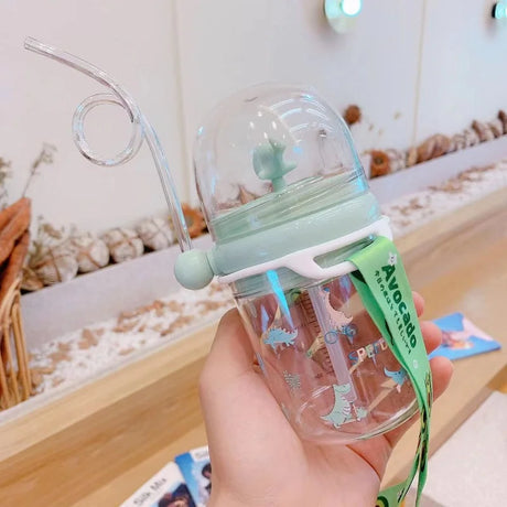 220ML Kid Water Glass Learning Cup Portable Drinking Bottle Whale Water Spray Cup Outdoor Water Cup Straw Feed Water Bottle Gift