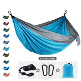 220x90cm Single Camping Hammock lightweight parachute Hammock with 2 Tree Strap for Indoor outdoor Adventure Beach Travel Hiking