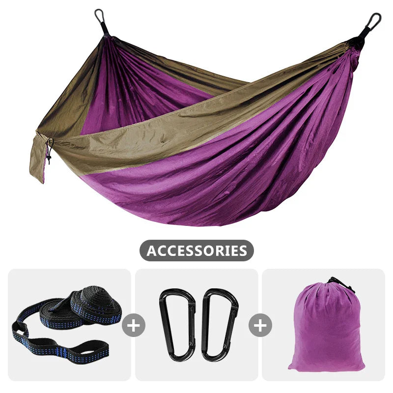 220x90cm Single Camping Hammock lightweight parachute Hammock with 2 Tree Strap for Indoor outdoor Adventure Beach Travel Hiking