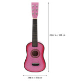 23 Inch Folk Acoustic Guitar Beginner Music Instrument 6-String Guitar Kids Toy (Pink)