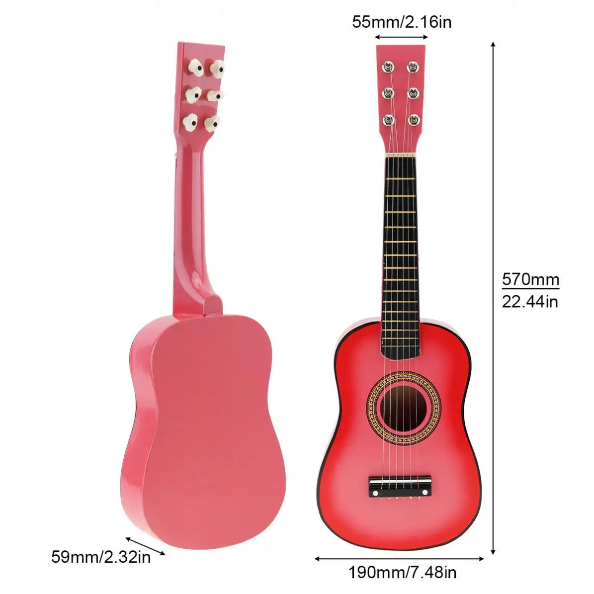 23 inch Black Basswood Acoustic Guitar With Guitar Pick Wire Strings Musical Instruments for Children Kids Gift