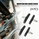 24Pcs V Type Silent Brake Pads Shoes Bike Bicycle Cycling Mountain Bike Dead Speed Brake Pads V Brake System Brake Cycling Part