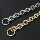 24mm Thick Round Aluminum Chain + Spring Ring Light Weight Bags Strap Bag Parts Handles Chain For Bag Accessory Handbags Straps